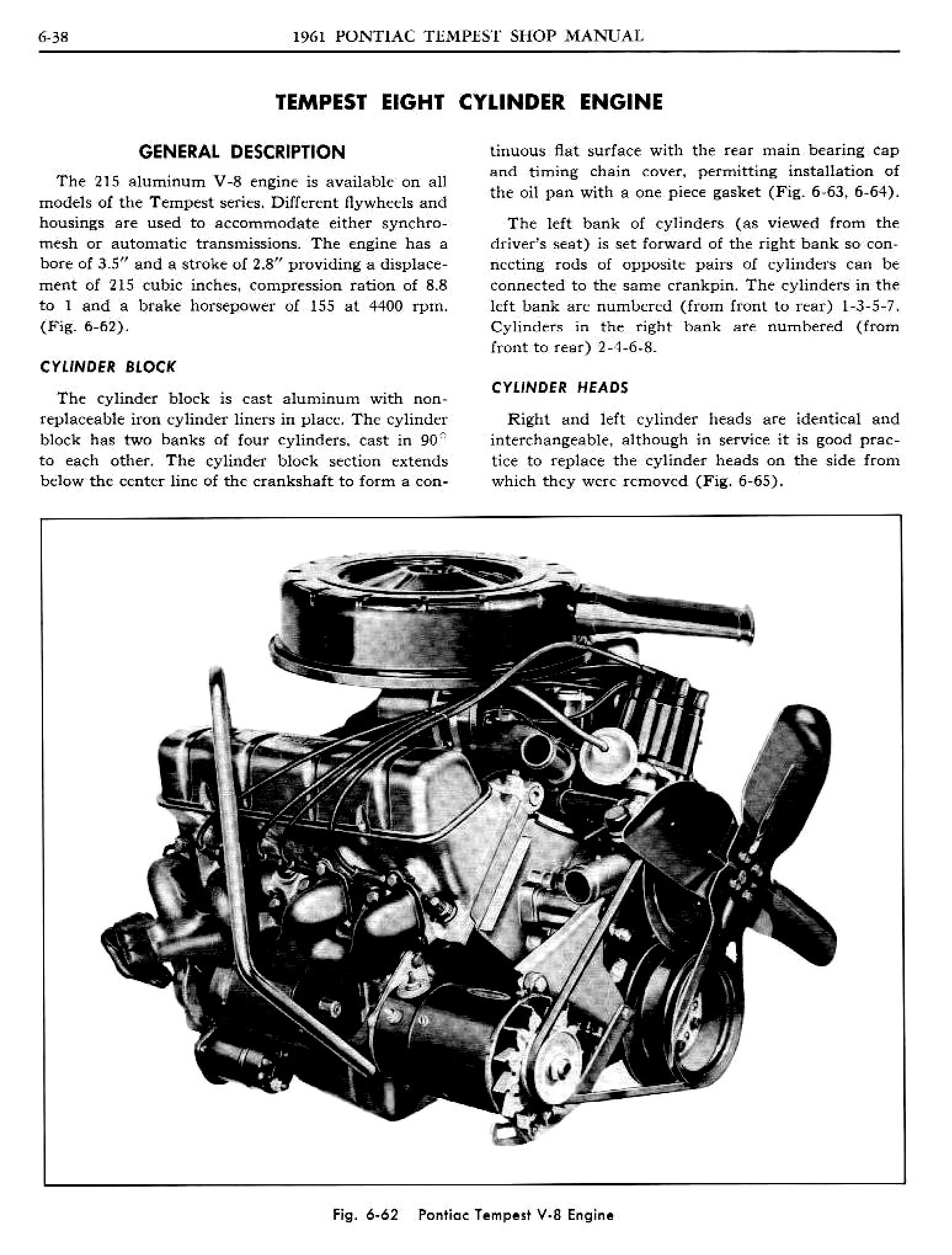 1961 Pontiac Tempest Shop Manual Engine Page 38 Of 71